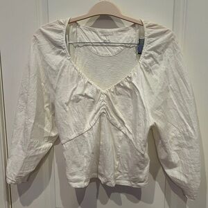 Anthropologie Sweetheart Blouse in White